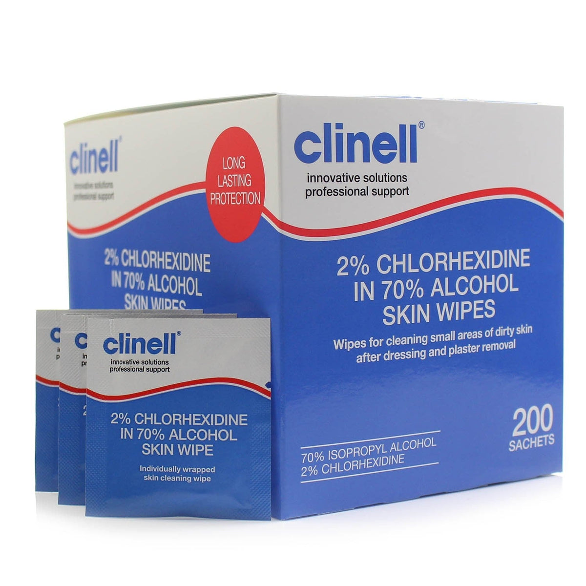 Clinell 2 Chlorhexidine in 70 Alcohol Skin Wipes Box of 200 All