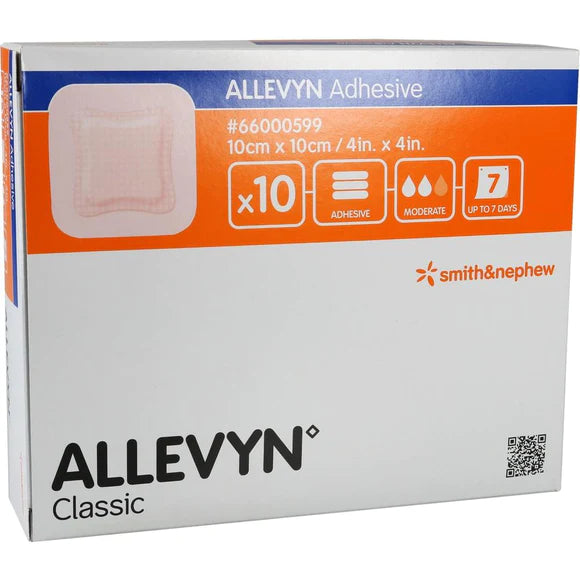 Allevyn Adhesive Dressing 10cm x 10cm - Pack of 10 Single Dressings (Ref: 66000599)