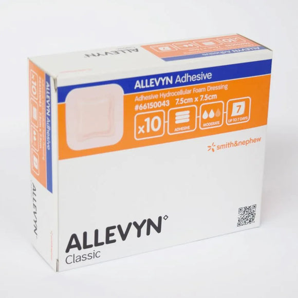 Allevyn Adhesive Dressing 7.5cm x 7.5cm - Pack of 10 Single Dressings (Ref: 66150043)