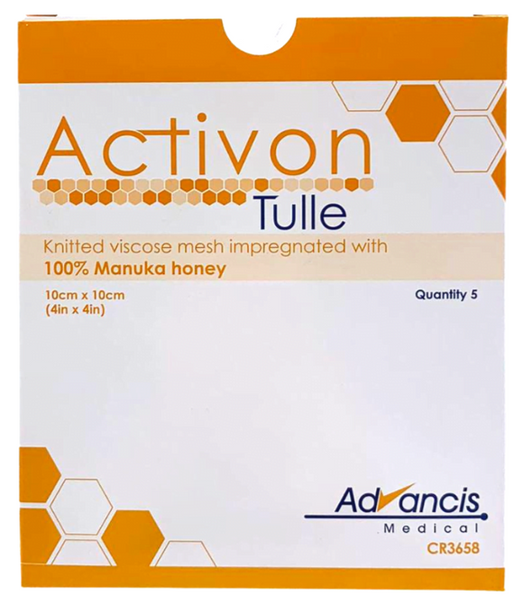 Activon Tulle Dressing 10cm x 10cm - Pack of 5 Single Dressings (Ref: CR3658)