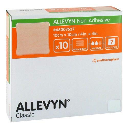 Allevyn Non-Adhesive Dressing 10cm x 10cm - Pack of 10 Single Dressings (Ref: 66007637)