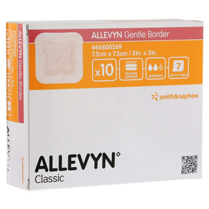 Allevyn Gentle Border 7.5cm x 7.5cm - Pack of 10 Single Dressings (Ref: 66800269)