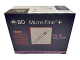 BD Micro-Fine Plus U100 0.5ml Syringe 0.30mm (30G) x 8mm - Box of 100 (Ref: 324825)