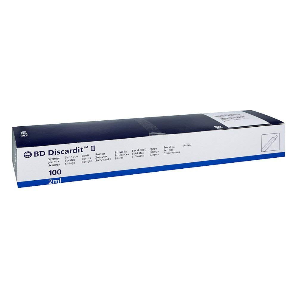 BD Discardit II Luer Slip Concentric Syringe 2ml Box of 100 (Ref 30 All Day Veterinary Supplies