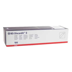 BD Discardit II Luer Slip Eccentric Syringe 5ml - Box of 100 (Ref: 309050)