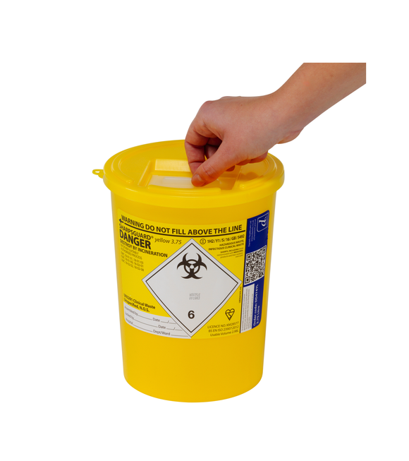 Sharpsguard Yellow Lid Container 3.75 Litres (Ref: DD474YL)