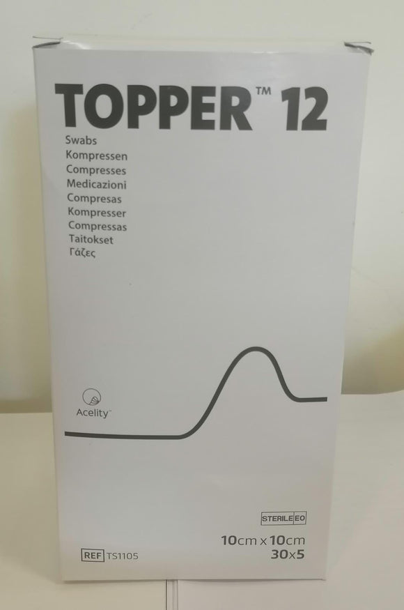 J&J Topper 12 Sterile Gauze Swabs 10cm x 10cm - Box of 30x5 (Ref: TS1105)