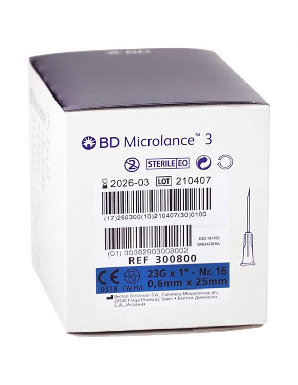 BD Microlance Needles Blue 23g x 1 inch - Box of 100 (Ref: 300800 ...
