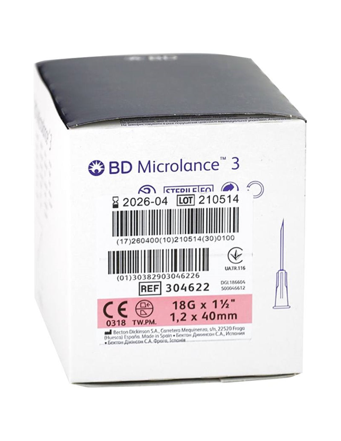 Bd Microlance Color BD Microlance Needles Pink 18g x 1.5 inch - Box of 100 (Ref: 304622 ...