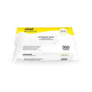 Clinell Detergent Wipes - Pack of 300 (Ref: CDW300)