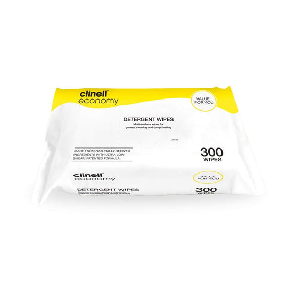 Clinell Detergent Wipes - Pack of 300 (Ref: CDW300)