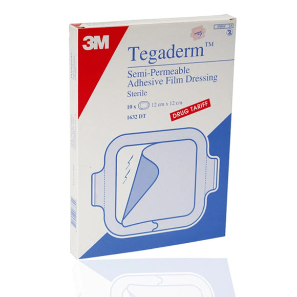 Tegaderm Film Dressings 12cm x 12cm - Pack of 10 Single Dressings (Ref: 1632DT)
